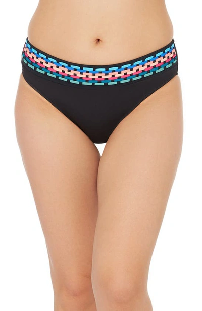 Shop La Blanca Hipster Bikini Bottoms In Black Moon