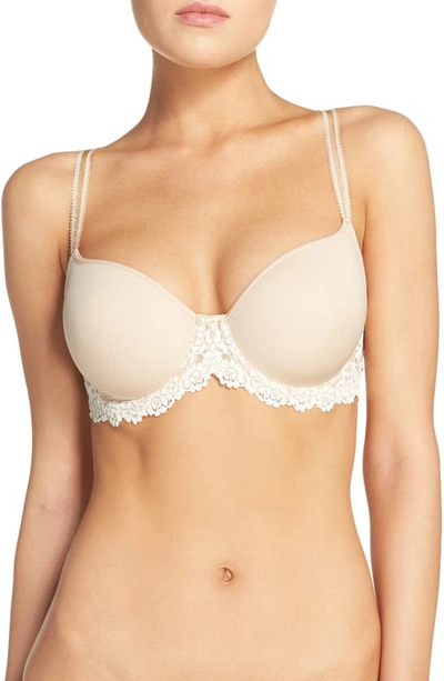 Shop Wacoal Embrace Lace T-shirt Bra In Naturally Nude/ivory