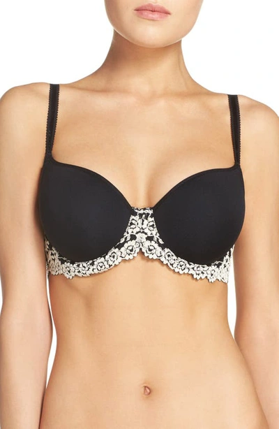 Shop Wacoal Embrace Lace T-shirt Bra In Black