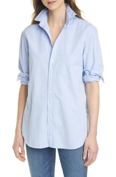 Shop Frank & Eileen Solid Button-up Shirt In Lt. Blue Poplin