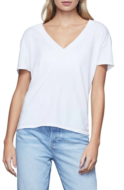 Shop Good American V-neck Jersey T-shirt In White001