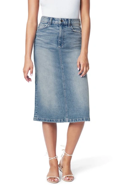 Shop Joe's The A-line Cutoff Denim Pencil Skirt In Alder