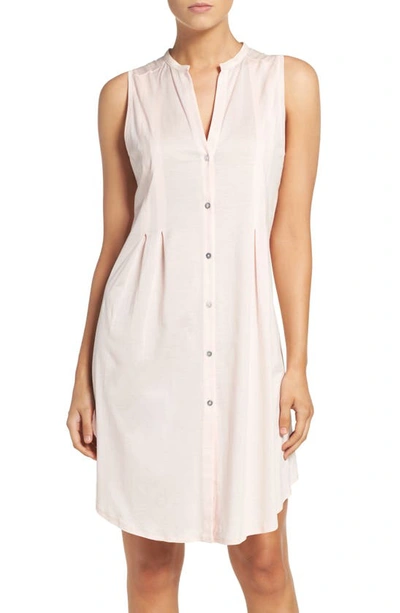 Shop Hanro Jersey Short Nightgown In Crystal Pink