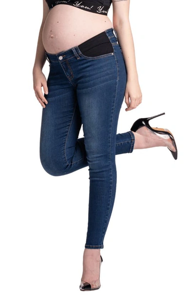 Shop Preggo Leggings Tribeca Skinny Maternity Jeans In Blue