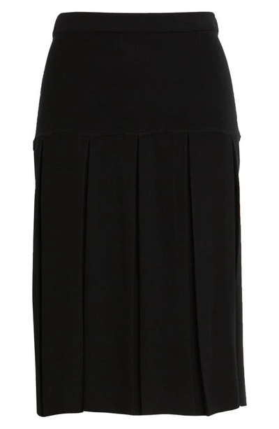 Shop Ming Wang Box Pleat Skirt In Black