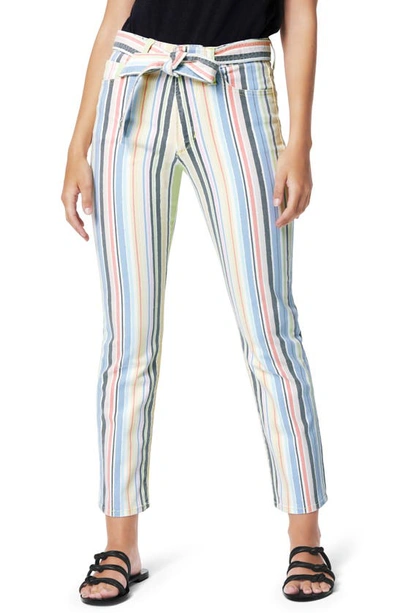 Shop Joe's The Luna Belted High Waist Ankle Cigarette Jeans In Ambrosio Stripe