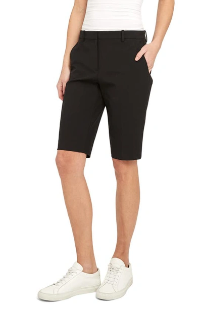 Shop Theory Treeca Linen Blend Bermuda Shorts In Concord