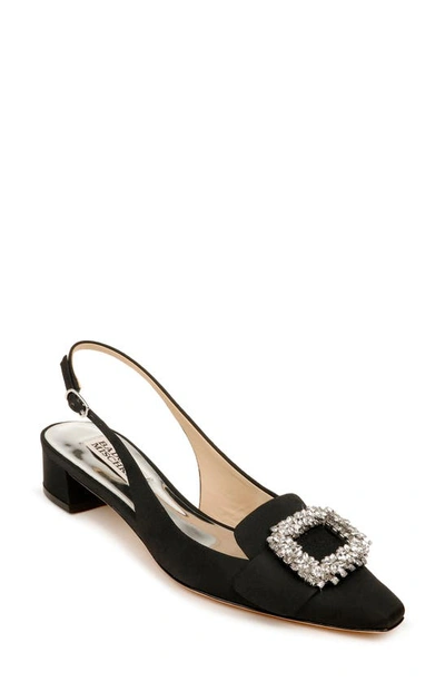 Shop Badgley Mischka Gabrielle Slingback Pump In Black Fabric