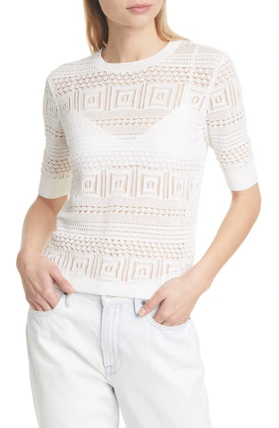 Shop Frame '70s Open Stitch Sweater In Off White