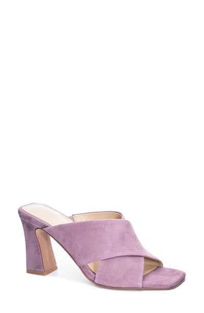 Shop 42 Gold Saldana Slide Sandal In Purple Suede