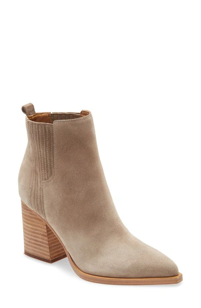 Shop Marc Fisher Ltd Oshay Pointed Toe Bootie In Cloud Suede