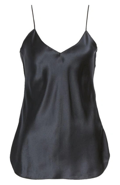 Shop Nili Lotan Isabella Silk Camisole In Dark Navy