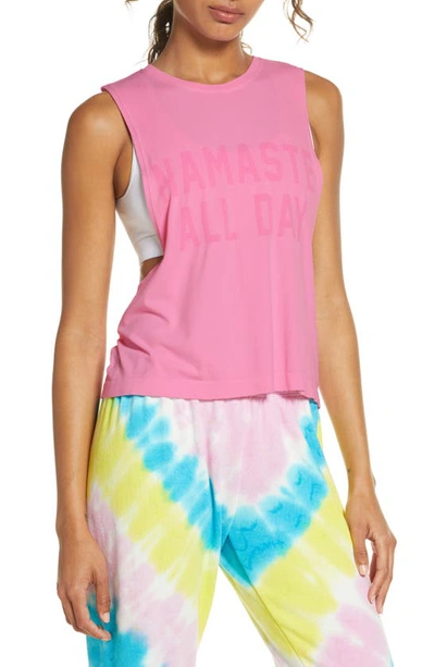 Shop Spiritual Gangster Namaste Active Flow Tank In Cotton Candy