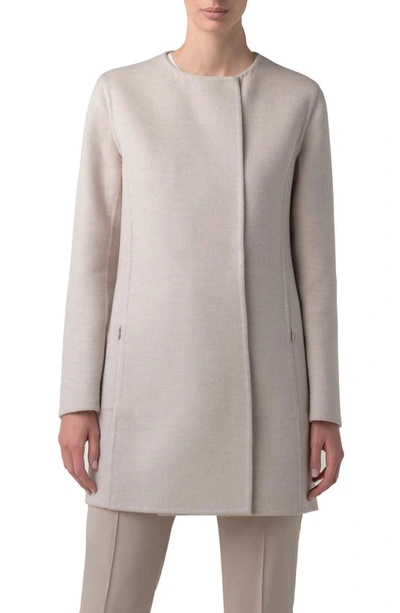 Shop Akris Madrisa Reversible Double Face Wool & Cashmere Coat In Beige