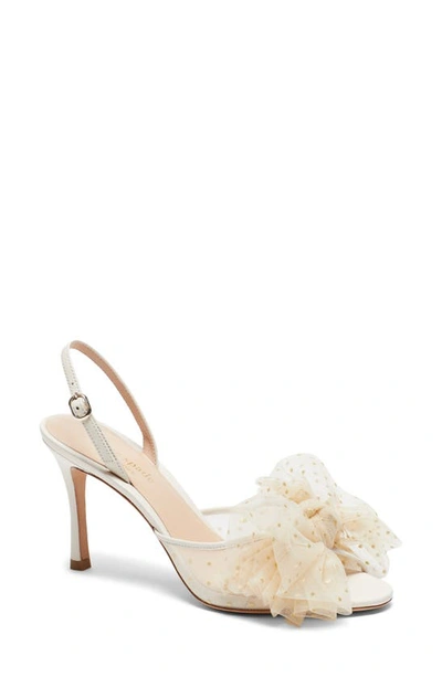 Shop Kate Spade Bridal Sparkle Slingback Sandal In Parchment Fabric