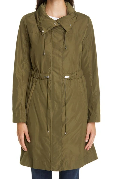 Shop Moncler Malachite Hooded Rain Jacket In 818 Dark Green