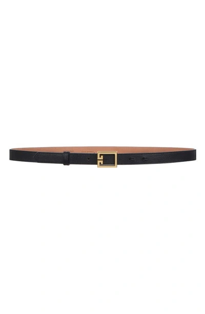 Shop Givenchy Gv3 Leather Skinny Belt In Black