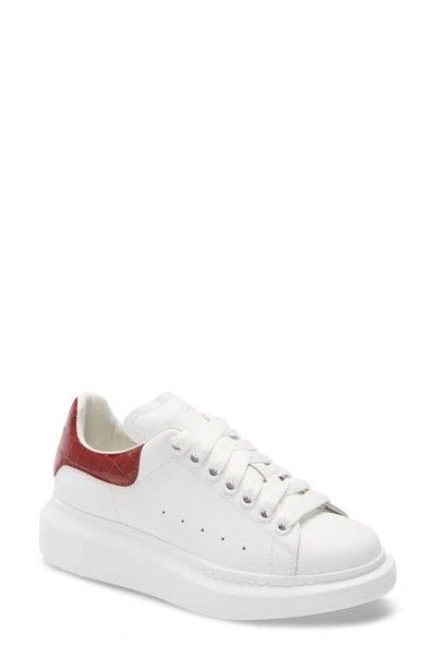 Shop Alexander Mcqueen Platform Sneaker In White/ Red