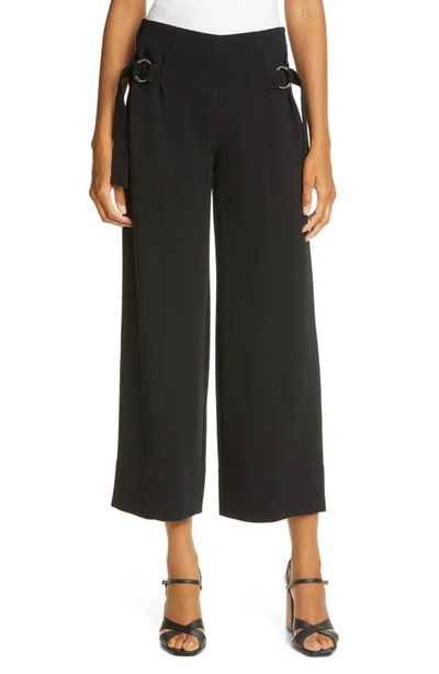 Shop Cinq À Sept Diana Buckle Detail Crop Trousers In Black