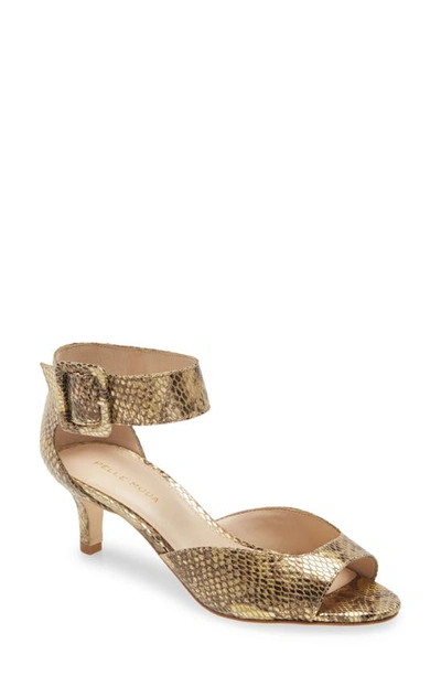 Shop Pelle Moda Berlin Sandal In Gold Snake Print