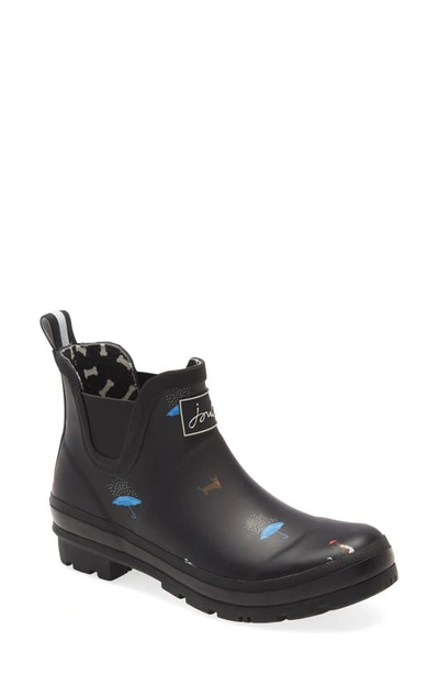 Shop Joules Wellibob Short Rain Boot In Black Cat Dog