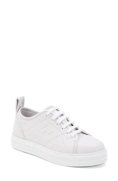 Shop Fendi Ff Logo Embossed Platform Sneaker In White