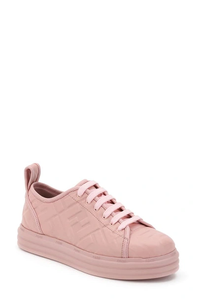 Shop Fendi Ff Logo Embossed Platform Sneaker In Pink