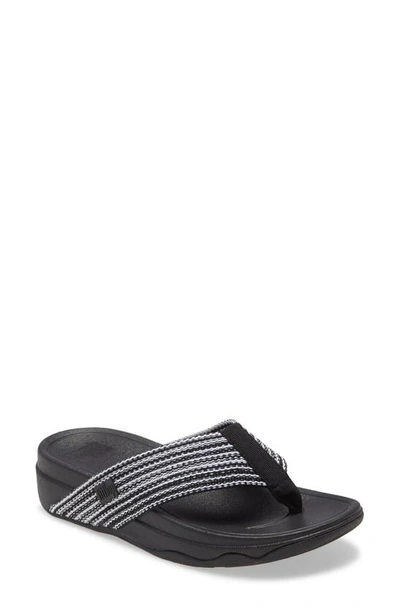 Shop Fitflop ™ Surfa™ Flip Flop In All Black Fabric