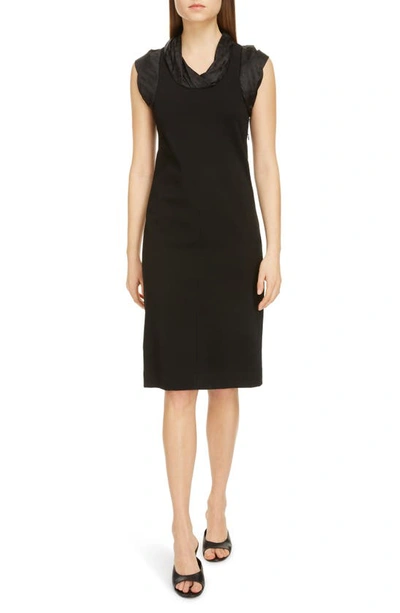 Shop Givenchy Logo Jacquard Trim Sheath Dress In Black