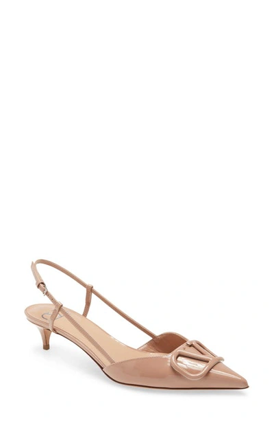 Shop Valentino Vlogo Mule In Nude Rose Patent
