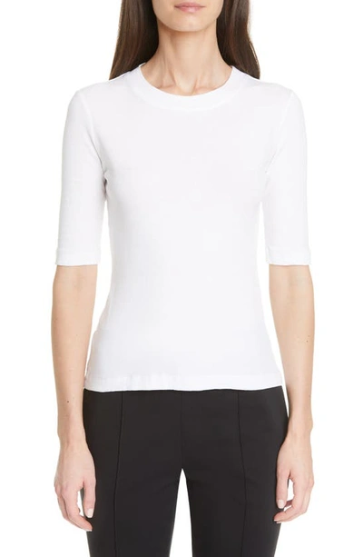 Shop Rosetta Getty Elbow Sleeve T-shirt In White