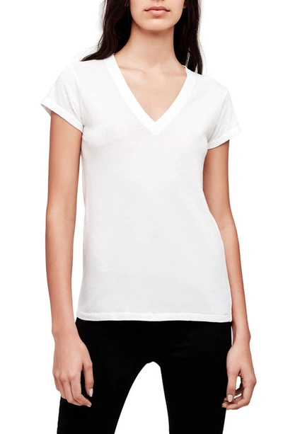 Shop L Agence Becca V-neck T-shirt In White