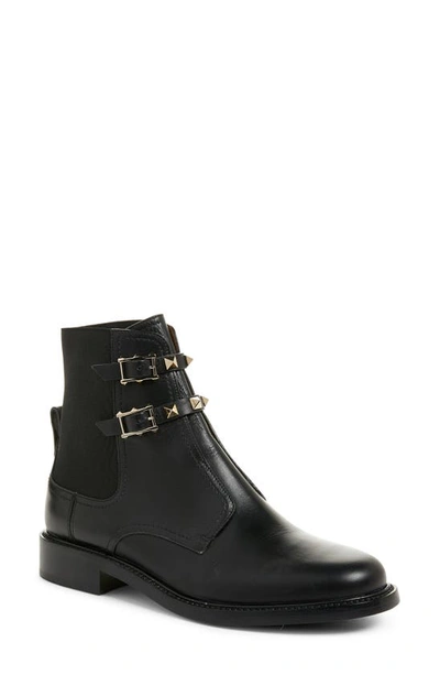 Shop Valentino Beatle Rockstud Ankle Boot In Black