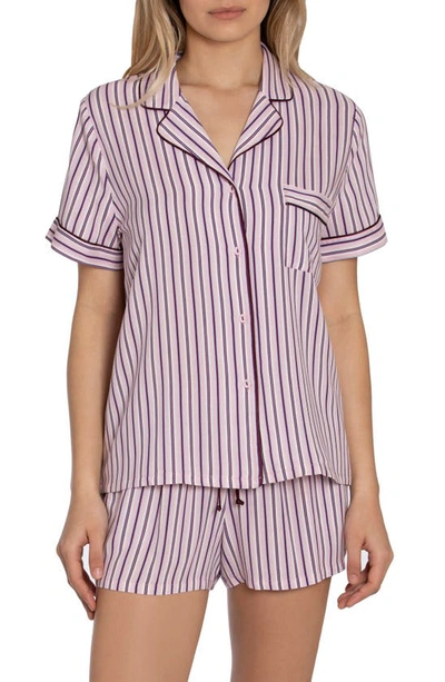 Shop In Bloom By Jonquil Beautiful Dreamer Stripe Short Pajamas In Pink