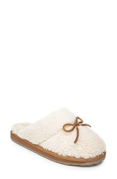 Shop Minnetonka Flurry Scuff Faux Fur Slipper In Cream