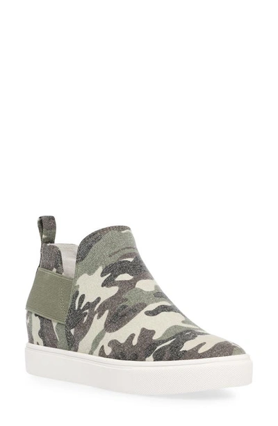 Shop Steve Madden Crushin High Top Slip-on Sneaker In Green Camo