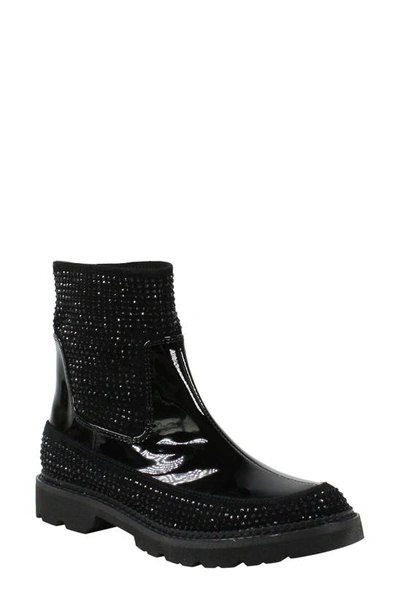 Shop L'amour Des Pieds Riika Embellished Boot In Black Suede/ Leather