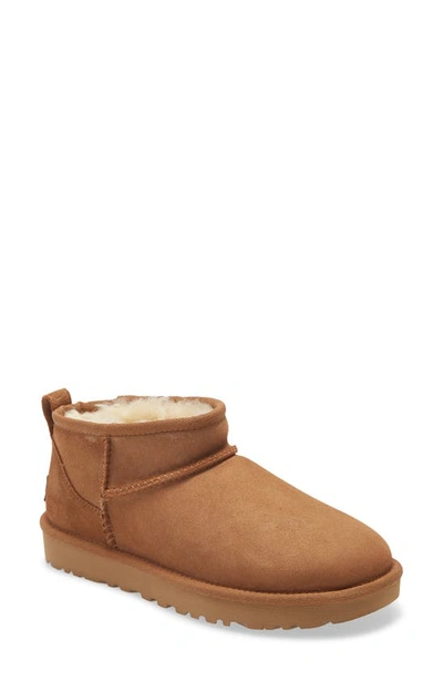 Ugg Classic Ultra Mini Sheepskin Ankle Boots In Brown | ModeSens