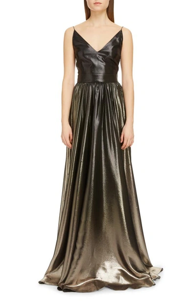 Shop Givenchy Degrade Lame A-line Gown In Gold Black
