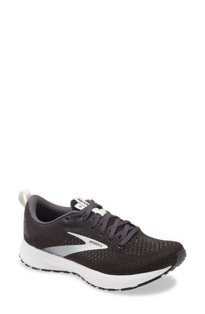 Shop Brooks Revel 4 Hybrid Running Shoe In Black/ Oyster/ Silver