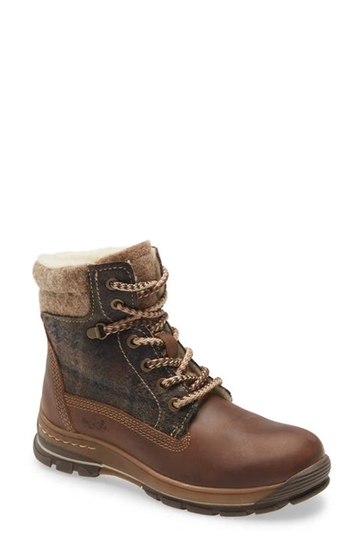 Shop Bos. & Co. Gift Lace Up Wool & Leather Boot In Camel Leather