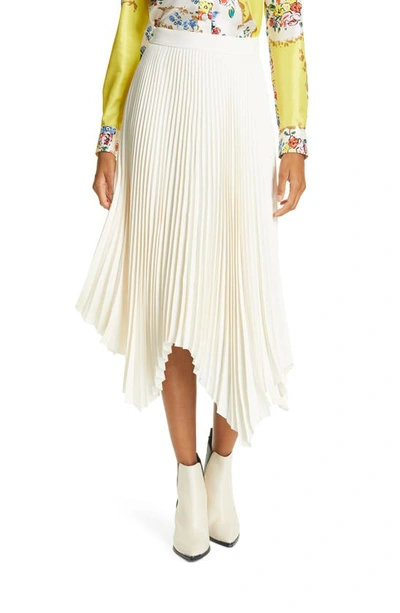 Shop Tory Burch Sunburst Pleat Midi Skirt In Ivory