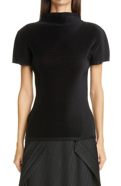 Shop Issey Miyake Mist Basics Funnel Neck Top In Black