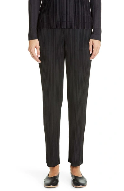 Shop Issey Miyake Pleats Please  Pleated Ankle Pants In Black