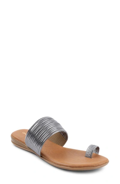 Shop Andre Assous Vira Sandal In Pewter Leather