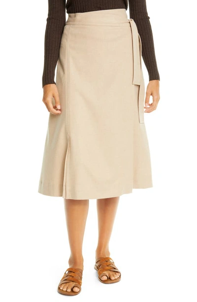 Shop Vince High Waist Belted Skirt In Oatmeal