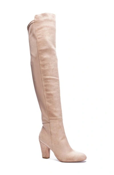 Shop Chinese Laundry Canyons Over The Knee Boot In Taupe Suede
