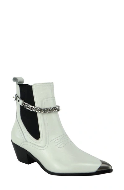 Shop Caverley Cassy Western Boot In Crinkle Ivory Patent Leather