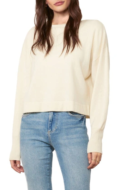 Shop Cupcakes And Cashmere Suzie Wool & Cashmere Crop Sweater In Ivory