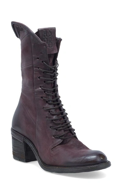 Shop As98 Jasper Bootie In Eggplant Leather
